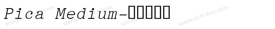 Pica Medium字体转换